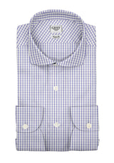 Blue Checked 100 Cotton Poplin Shirt