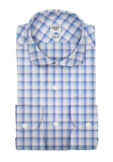 Zephir Blue Checked Cotton Shirt