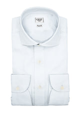 Camicia Piumino Twill In Pregiato Cotone Egiziano Giza 87 Azzurra