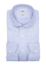 Poplin Shirt 120 Light Blue With White Stripes