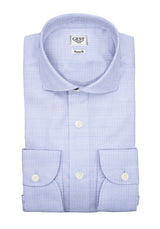 Light Blue Poplin 120 Business Shirt With White Stripes