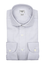 Poplin Shirt 120 Light Blue with White Stripes