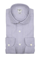 Poplin Shirt 120 Light Blue With Wavy Stripes