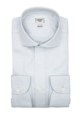 Duvet Shirt In Fine Egyptian Cotton Giza 87 Light Blue With White Checks