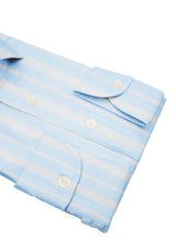 Camicia Cotone Chambray Doppia Riga Azzurro e Blu