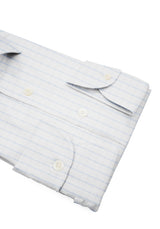 Light Blue Checked 100 Cotton Poplin Shirt