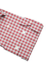 Camicia Cotone Zephir a Quadri Rosso