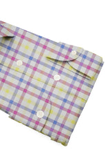 Purple Blue Yellow Zephir Cotton Shirt