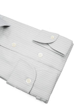 Air 100 Cotton Poplin White Shirt with Beige Stripes