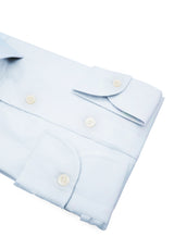 Camicia Piumino In Pregiato Cotone Egiziano Blu Alice