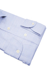 Poplin Shirt 120 Light Blue With White Stripes