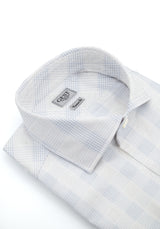 Camicia Duke Cotone Bouclé a Quadri Azzurro e Blu