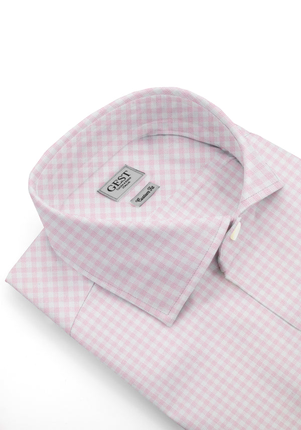 Camicia Cotone Zephir a Quadretti Rosa