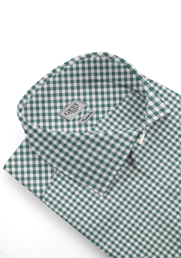 Camicia Cotone Zephir a Quadretti Verde