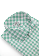 Green Checked Zephir Cotton Shirt