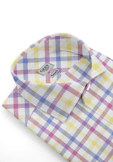 Purple Blue Yellow Zephir Cotton Shirt