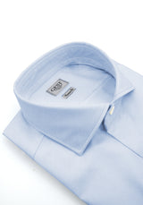 Camicia Super Piumino In Pregiato Cotone Egiziano Giza 87 Azzurra