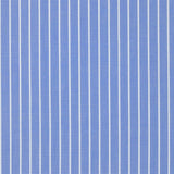 Blue Poplin Needle Shirt With White Stripes