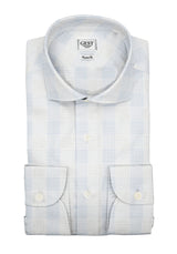 Camicia Duke Cotone Bouclé a Quadri Azzurro e Blu