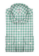 Green Checked Zephir Cotton Shirt