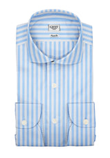 Super Down Shirt In Fine Egyptian Cotton Giza 87 With White and Blue Stripes