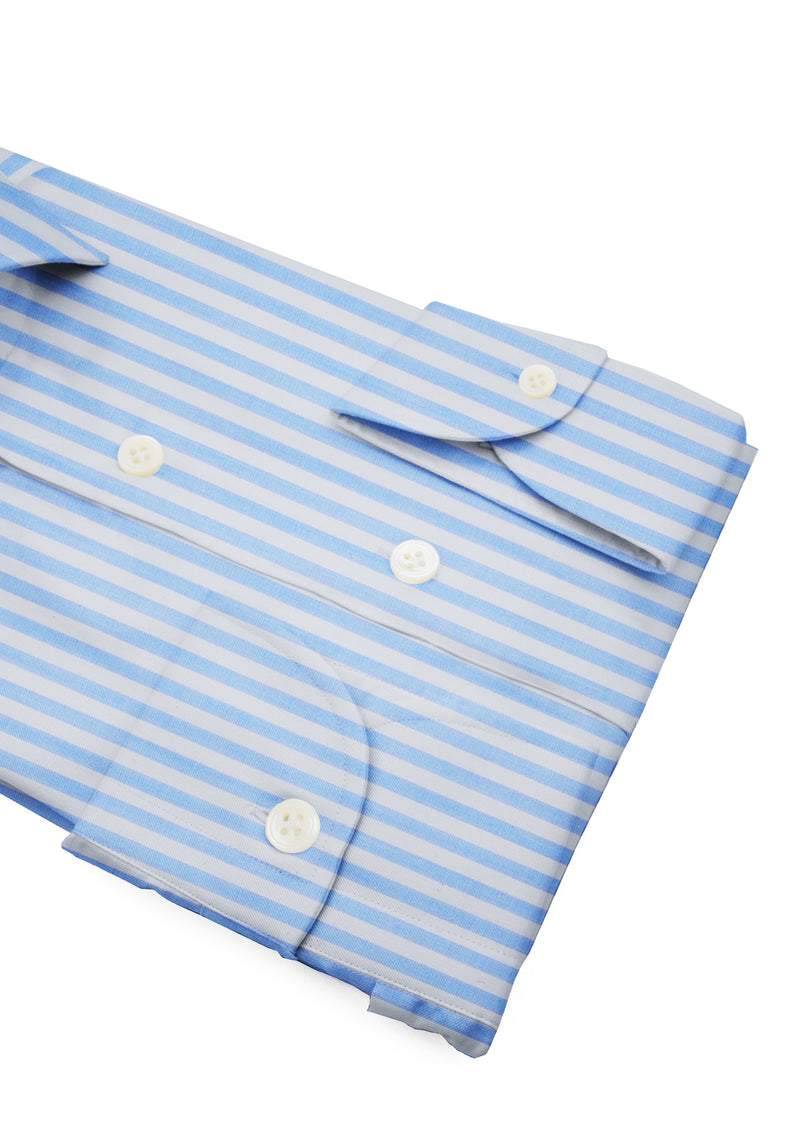 Super Down Shirt In Fine Egyptian Cotton Giza 87 With White and Blue Stripes
