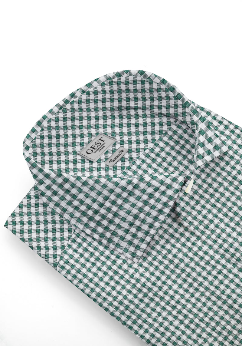 Camicia Cotone Zephir a Quadretti Verde
