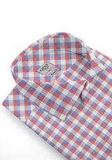Blue Red Zephir Checked Cotton Shirt