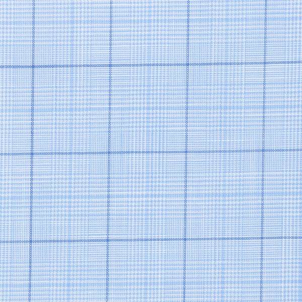 Light Blue and Blue Checked Chambray Cotton Shirt