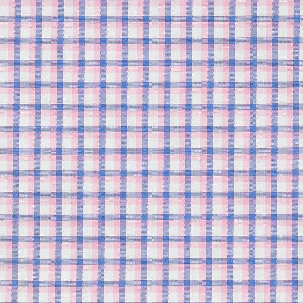 Camicia Cotone Zephir a Quadretti Azzurro Rosa
